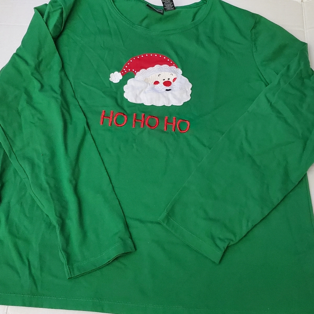 Bobbie Brooks Woman Long Sleeve Christmas Tee**NWOT**18 W**Cotton Blend Knit